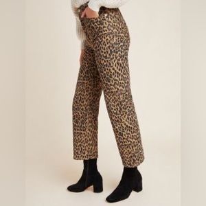 ribcage straight leopard/cheetah jeans